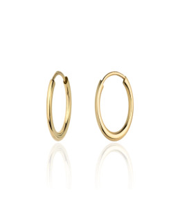 Gold earrings smooth smaller oval