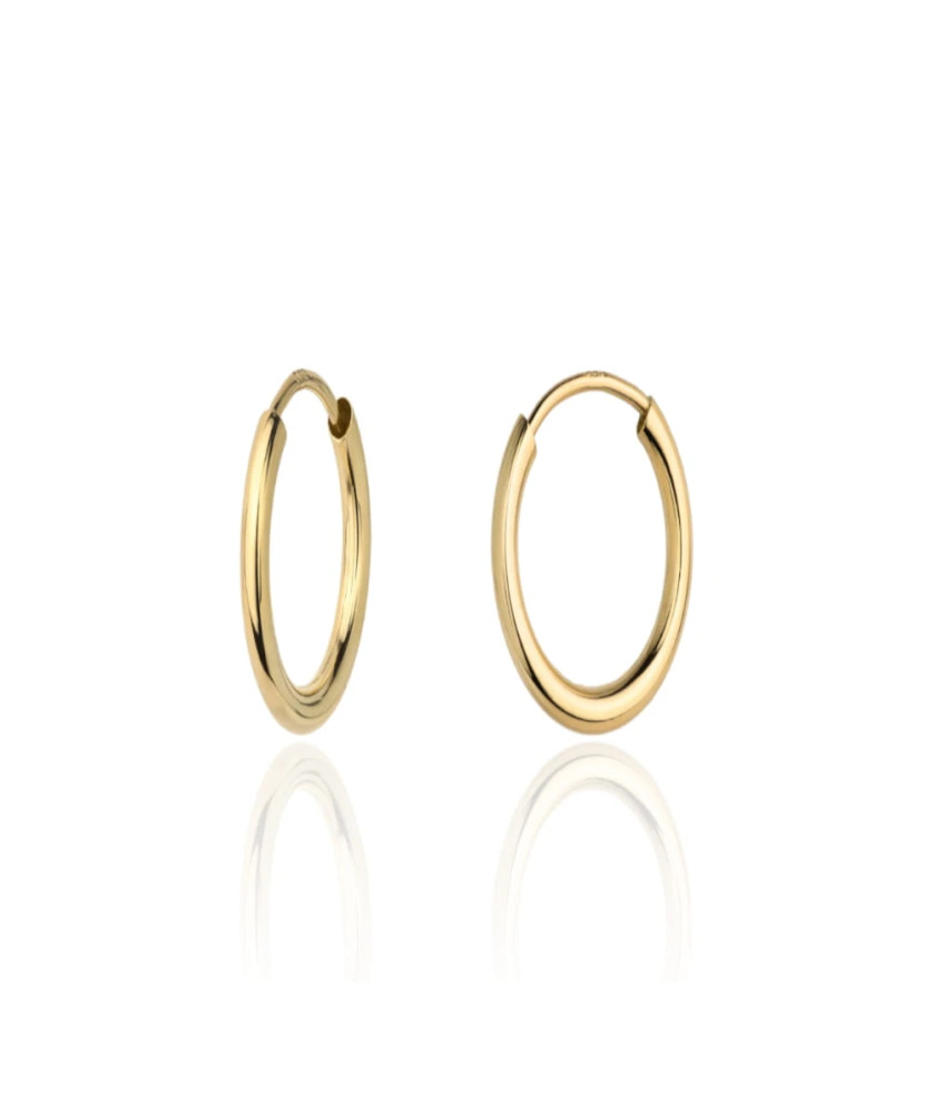 Gold earrings smooth smaller oval
