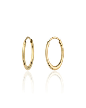 Gold earrings smooth smaller oval