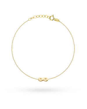 Gold bracelet with 3D infinity symbol