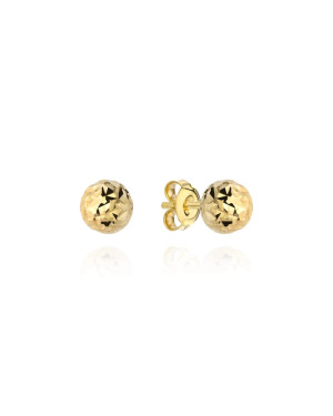 Super lightweight diamond-cut ball earrings 4 mm 8k gold