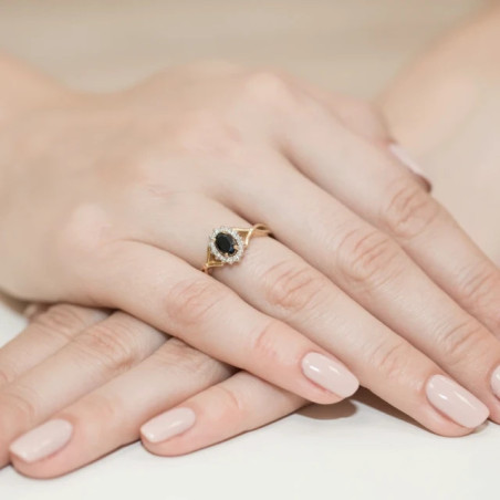 Gold ring with diamond EY-182 sapphire | GoldJewellery