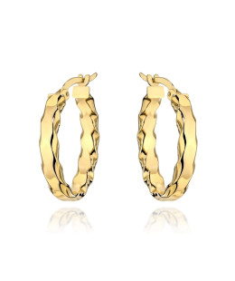 Gold twisted oval earrings