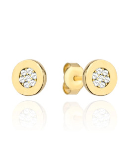 Gold earrings set with cubic zirconia