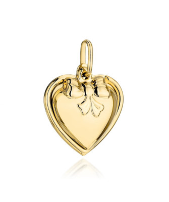 Gold medal Our Lady of Częstochowa in a heart with a bow