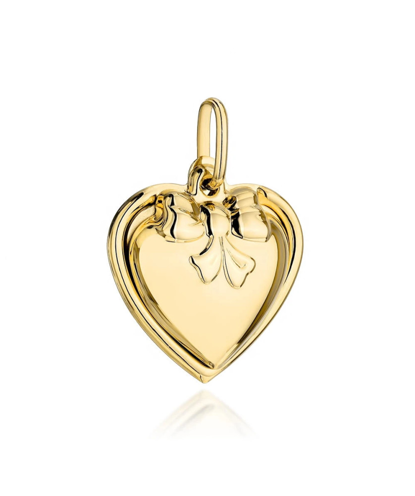 Gold medal Our Lady of Częstochowa in a heart with a bow
