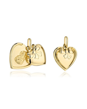 Gold medal Our Lady of Częstochowa in a heart with a bow