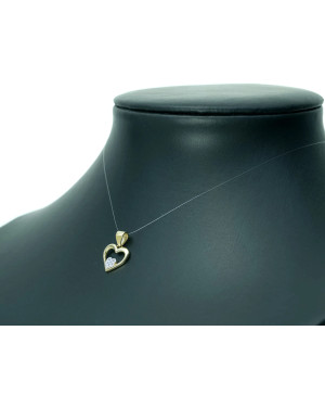 Gold pendant Zirconia HEART 14k test