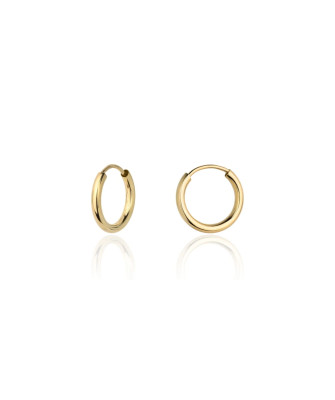 Gold hoop earrings super light 8k - 1.2cm