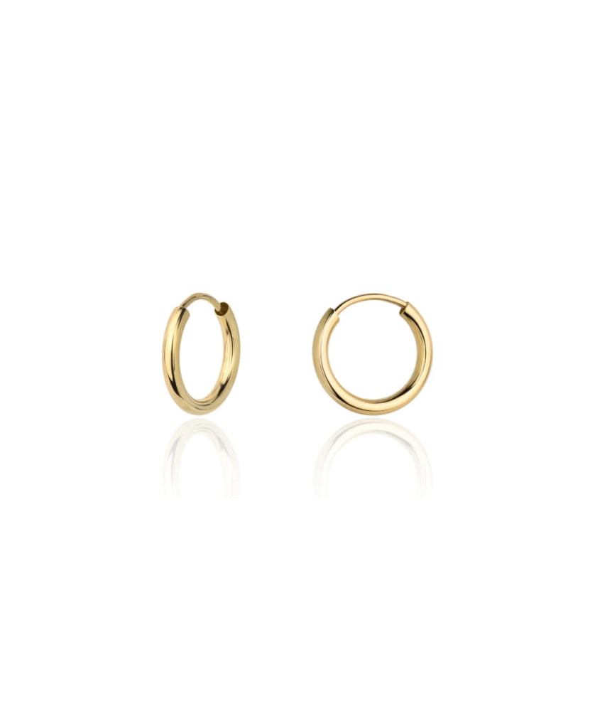 Gold hoop earrings super light 8k - 1.2cm
