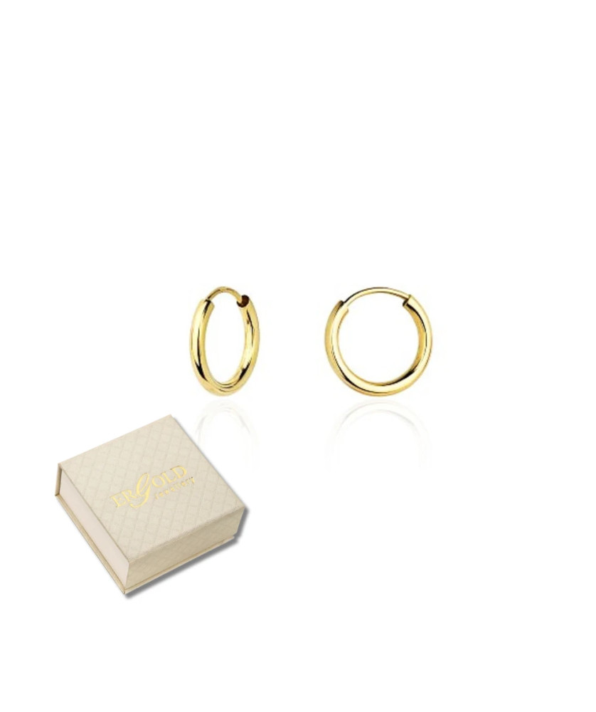 Gold hoop earrings super light 8k - 1.5cm