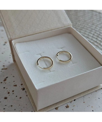 Gold hoop earrings super light 8k - 1.5cm