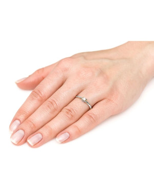 Silver ring with a cubic zirconia stone