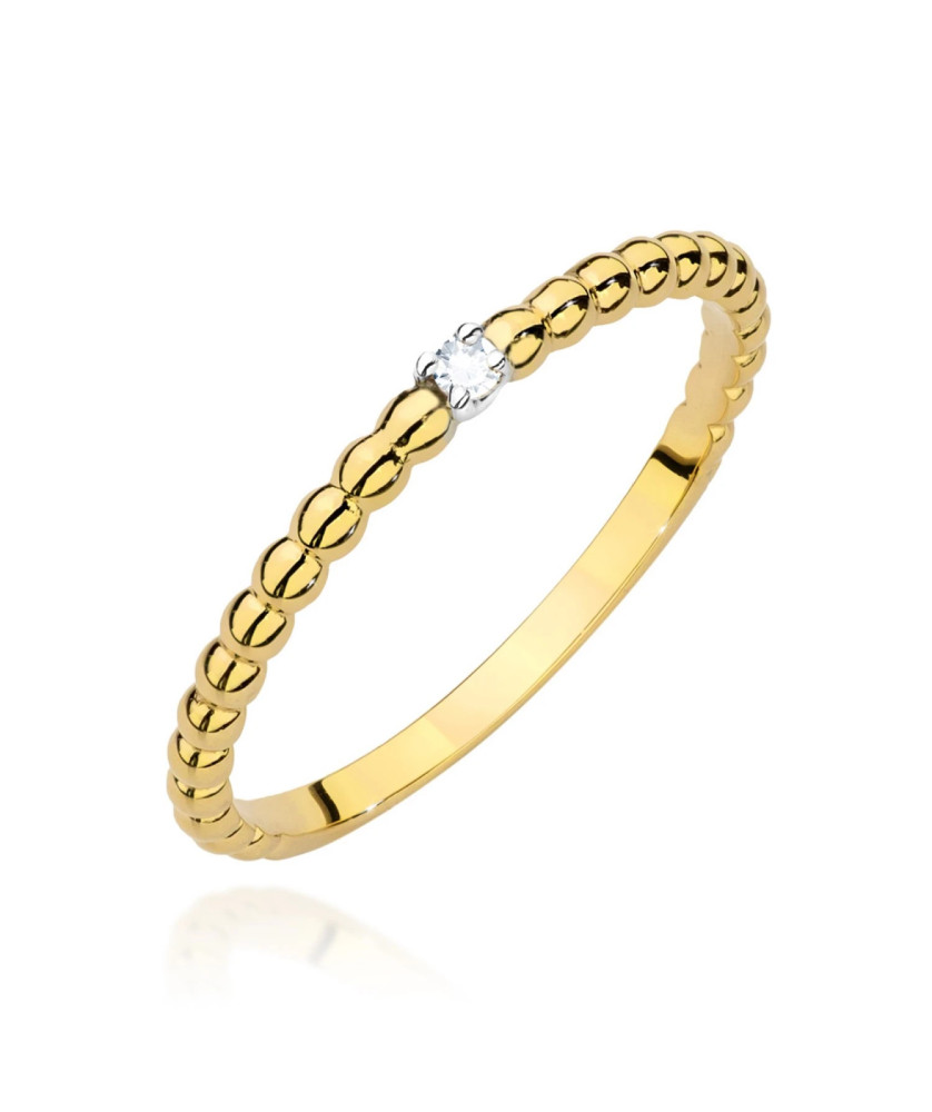 14k Gold Ring with 0.02ct Brilliant Diamond