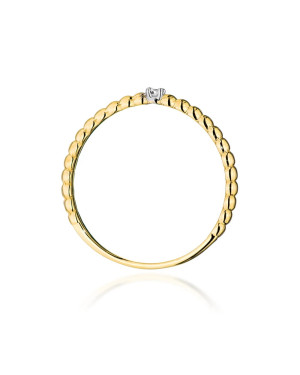 14k Gold Ring with 0.02ct Brilliant Diamond