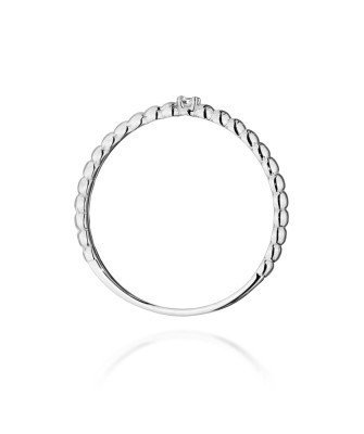 14k White Gold Ring with 0.02ct Brilliant Diamond