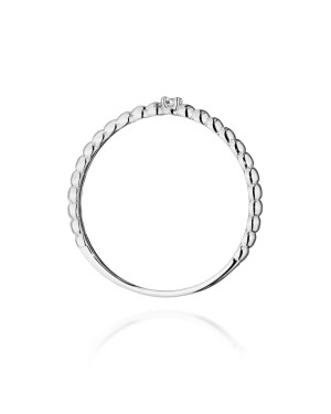 14k White Gold Ring with 0.02ct Brilliant Diamond