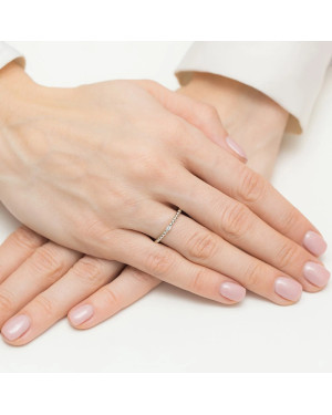 14k White Gold Ring with 0.02ct Brilliant Diamond