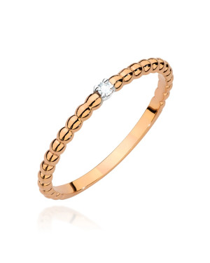 14k Rose Gold Ring with a 0.02ct Brilliant Diamond