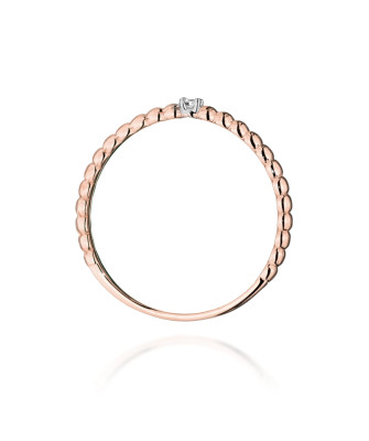14k Rose Gold Ring with a 0.02ct Brilliant Diamond