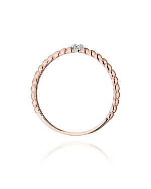 14k Rose Gold Ring with a 0.02ct Brilliant Diamond