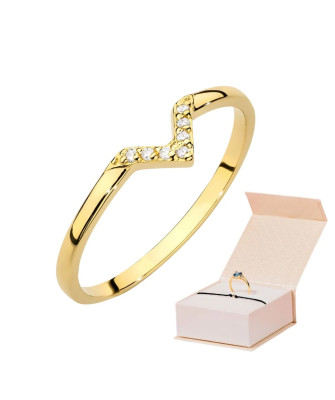 Złoty Pierścionek 14k z diamentami 0,04ct