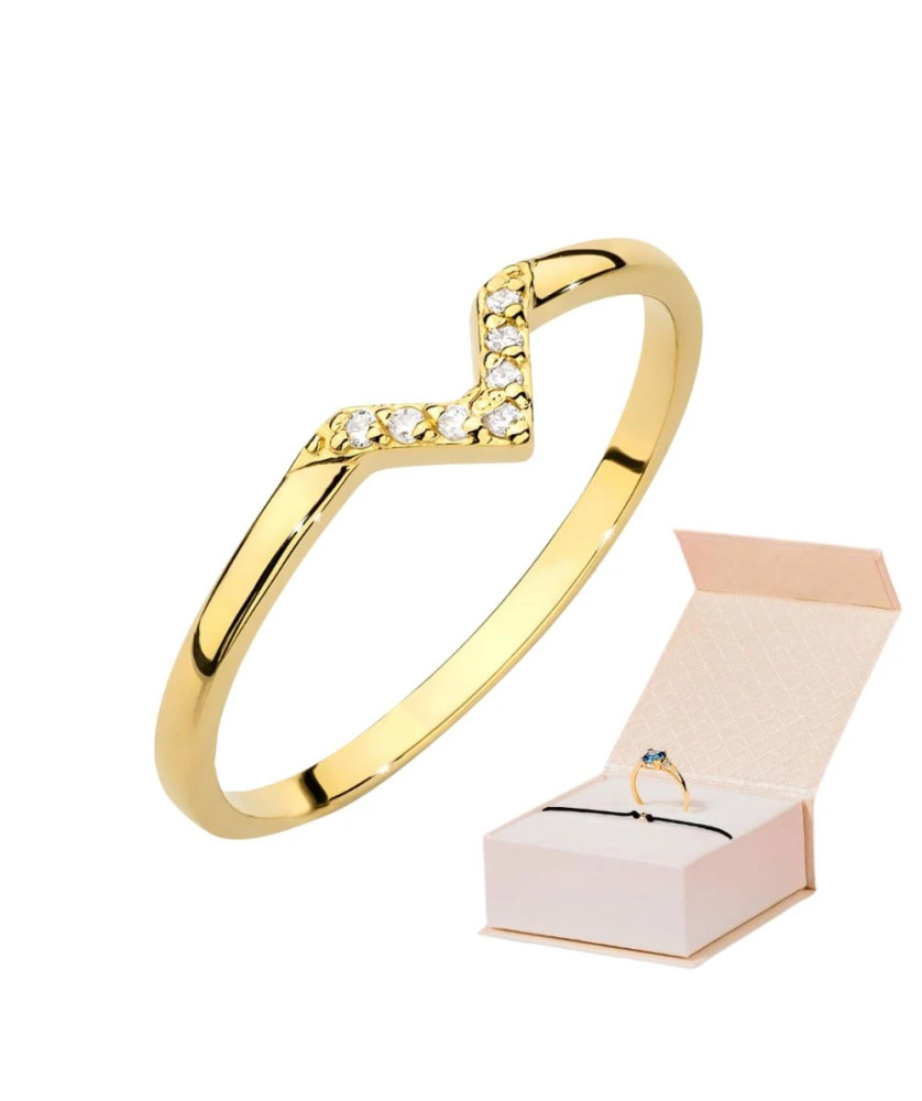 Złoty Pierścionek 14k z diamentami 0,04ct