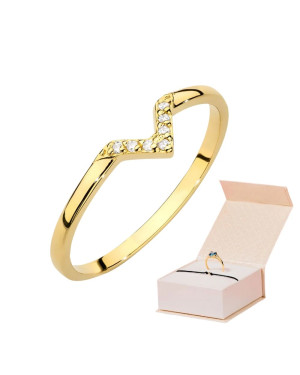 14k Gold Ring with Diamonds 0.04ct