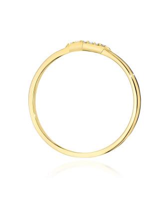 Złoty Pierścionek 14k z diamentami 0,04ct