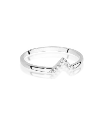 14k White Gold Ring with Diamonds 0.04ct