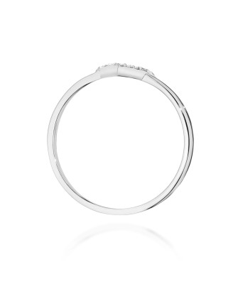 Złoty Pierścionek 14k Białe Złoto z diamentami 0,04ct