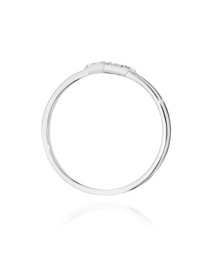 Złoty Pierścionek 14k Białe Złoto z diamentami 0,04ct