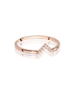 14k Rose Gold Ring with Diamonds 0.04ct