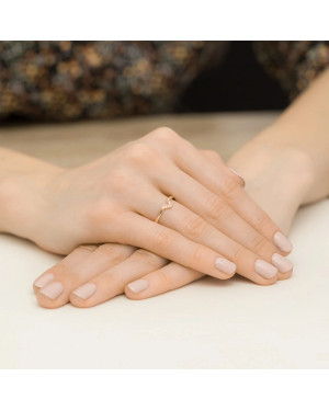 14k Rose Gold Ring with Diamonds 0.04ct