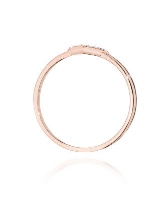 14k Rose Gold Ring with Diamonds 0.04ct