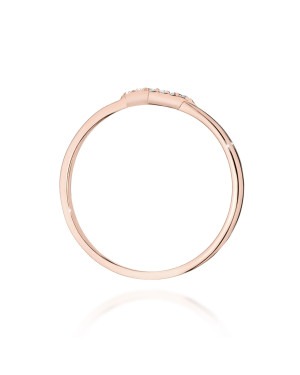 14k Rose Gold Ring with Diamonds 0.04ct