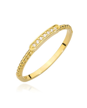 Złoty Pierścionek 14k z diamentami 0,04ct