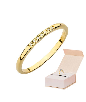 Złoty Pierścionek 14k z diamentami 0,04ct certyfikat