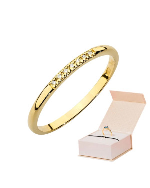 Złoty Pierścionek 14k z diamentami 0,04ct certyfikat