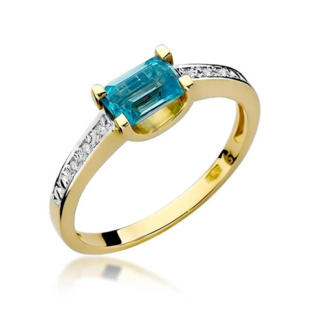 Gold ring with diamond EY-105 topaz | GoldJewellery