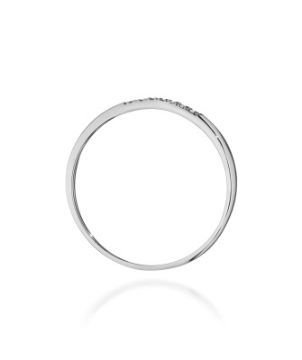 Złoty Pierścionek Białe Złoto 14k z diamentami 0,04ct certyfikat