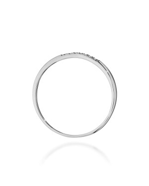 Złoty Pierścionek Białe Złoto 14k z diamentami 0,04ct certyfikat