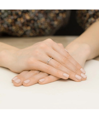 Gold Ring White Gold 14k with diamonds 0.04ct certificate