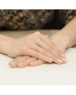 Gold Ring White Gold 14k with diamonds 0.04ct certificate