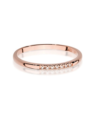 Gold Ring Rose Gold 14k with diamonds 0.04ct certificate