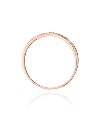 Gold Ring Rose Gold 14k with diamonds 0.04ct certificate