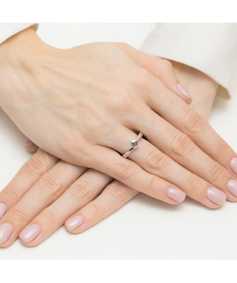 Gold Ring Rose Gold 14k Black Diamond 0.12ct certificate