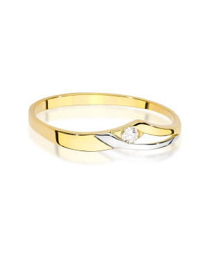 Złoty Pierścionek 14k Brylant 0,04ct certyfikat