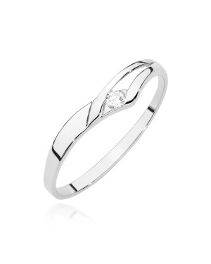 14k White Gold Ring Diamond 0.04ct certificate