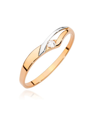14k Rose Gold Ring Diamond 0.04ct certificate